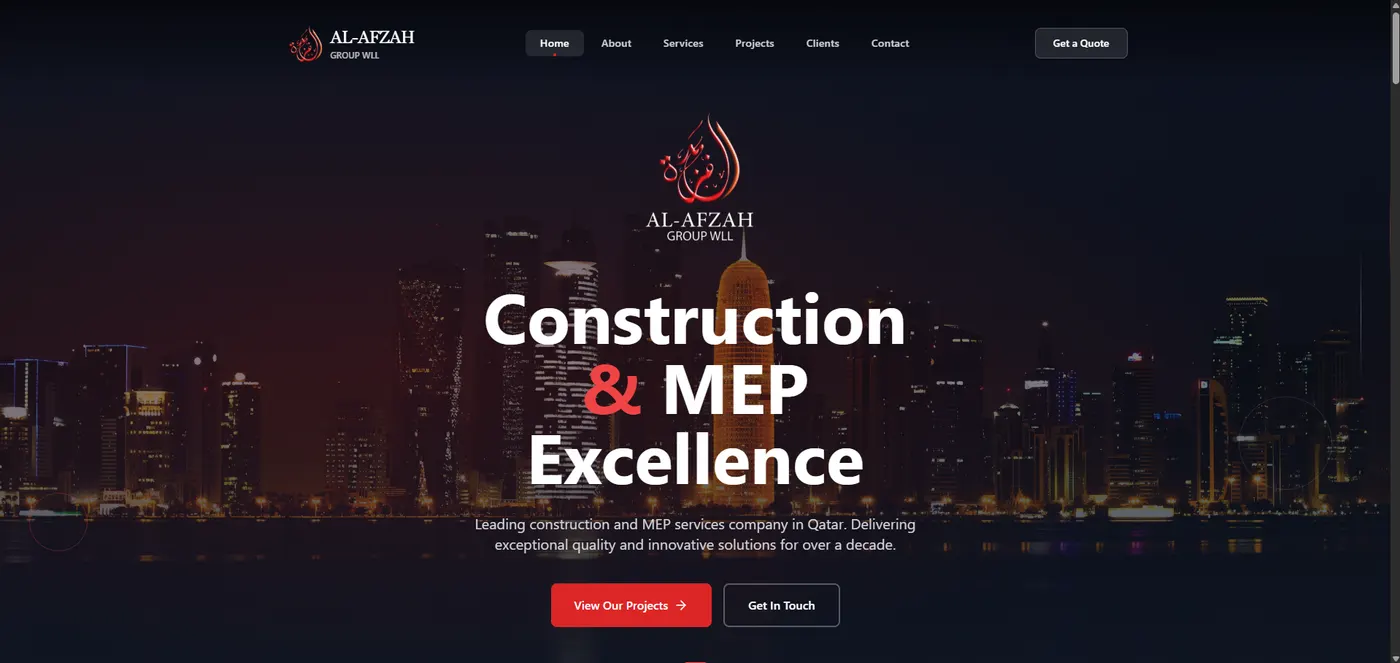 Al Afzah Group — the corporate website, live